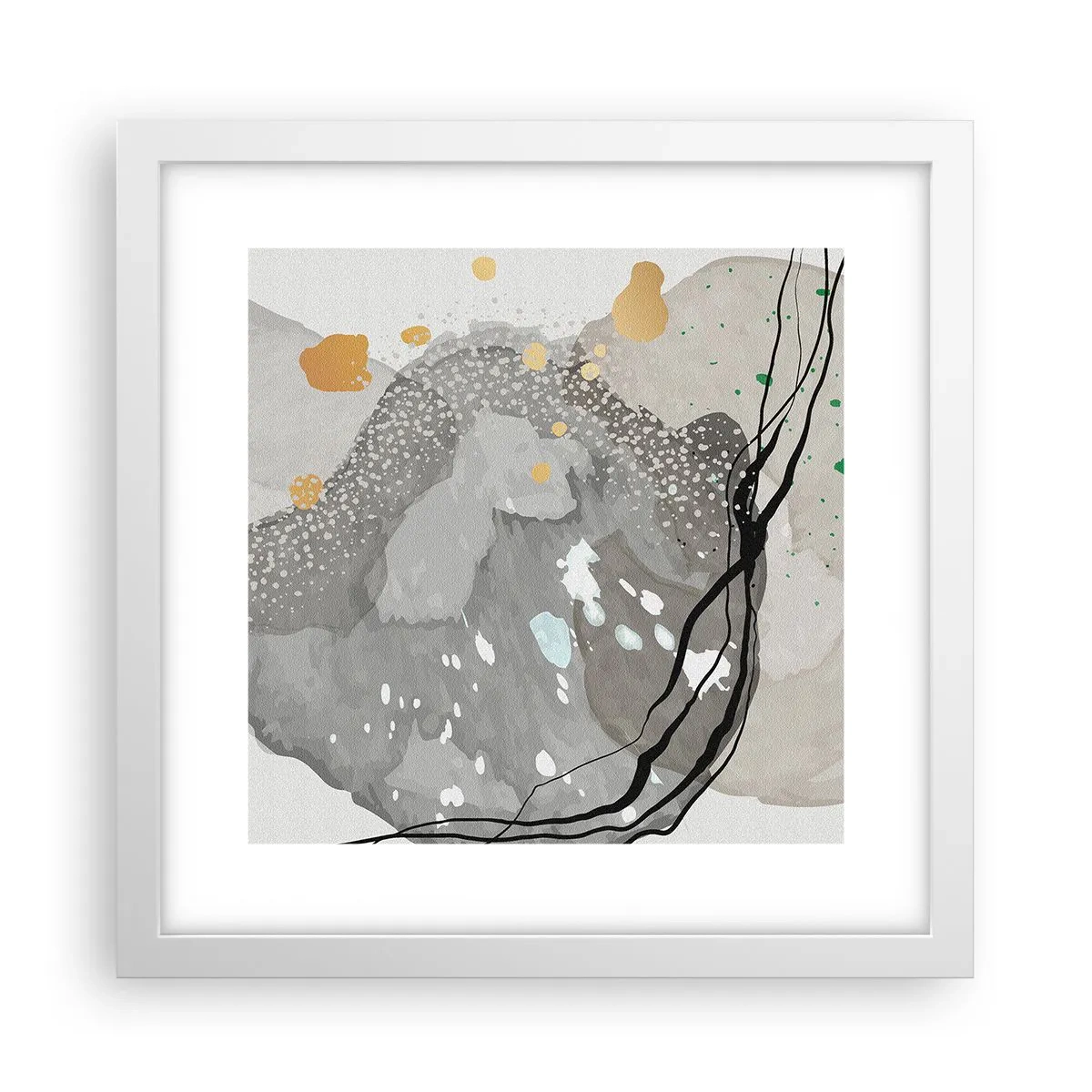 Affiche dans un cadre blanc - Poster - Composition organique - 30x30 cm