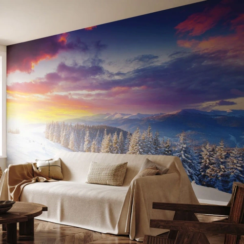 Papier Peint Photo Standard Eco - En pleine journée - Paysage, Montagnes, Hiver - 200x140 cm