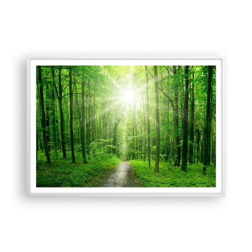 Affiche dans un cadre blanc - Poster - Cathédrale verte - 100x70 cm