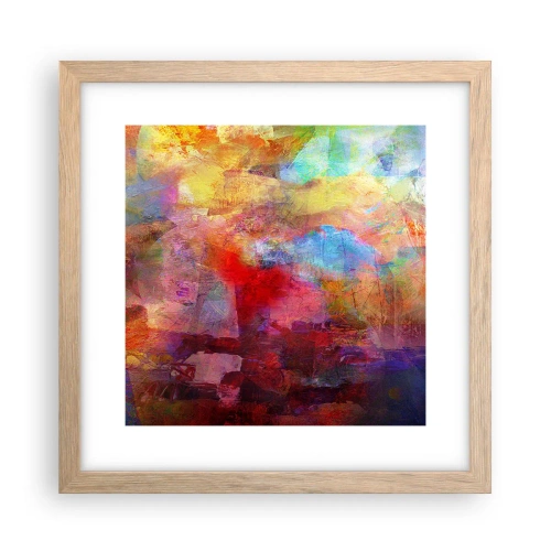 Affiche dans un chêne clair - Poster - Regardez à l'intérieur de l'arc-en-ciel - 30x30 cm