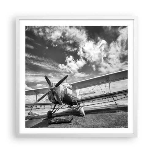 Affiche dans un cadre blanc - Poster - Je suis impatient! - 60x60 cm