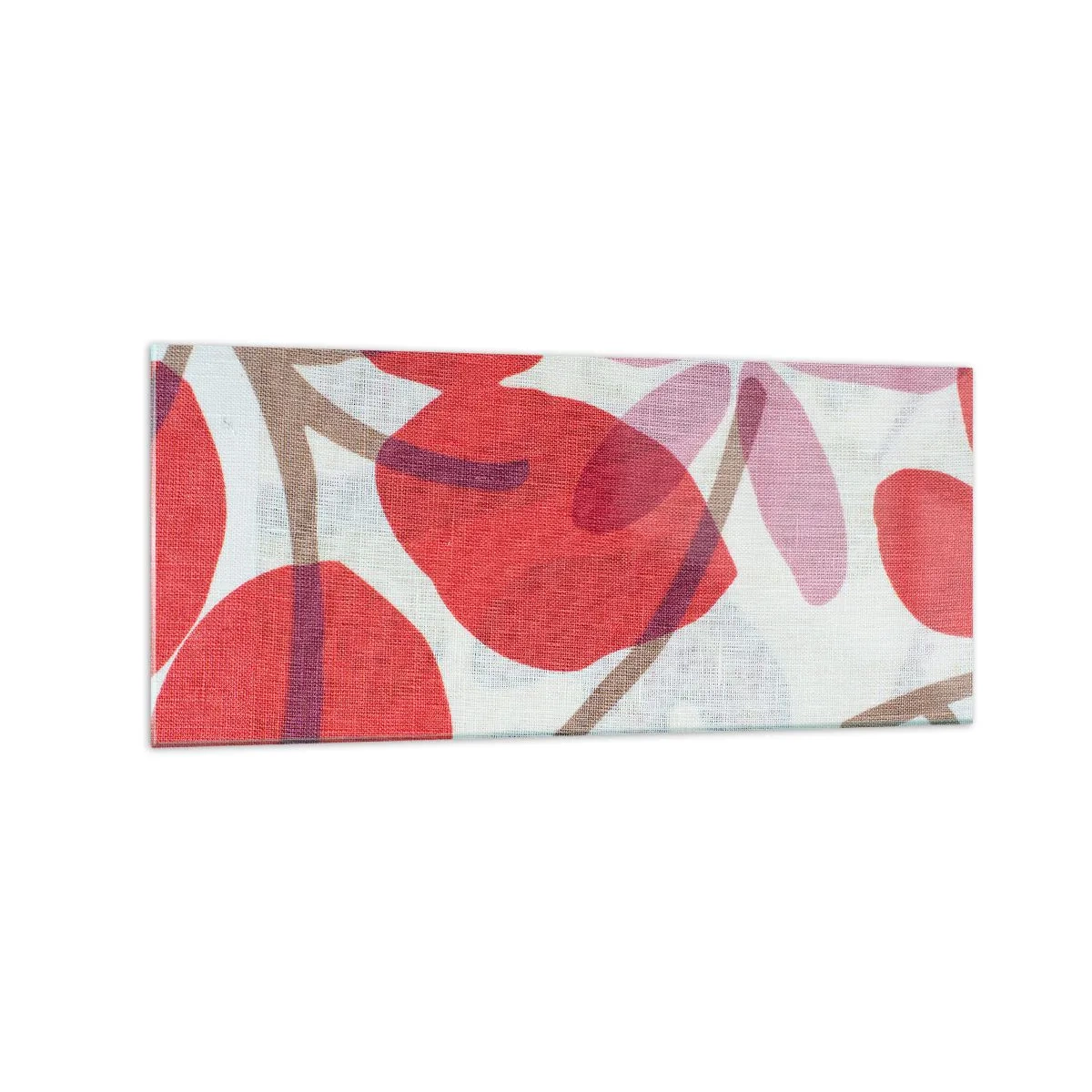 Impression sur verre - Image sur verre - Fleurs et feuilles dans les tons de rouge et de rose - 120x50cm - Composition florale dans les roses - Décoration murale moderne pour le salon et la chambre ARTTOR