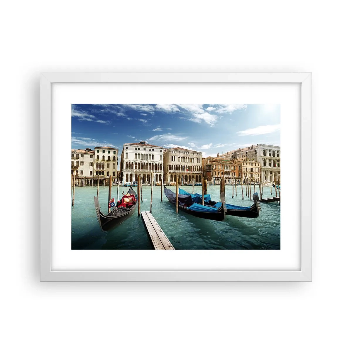 Affiche dans un cadre blanc - Poster - Palace bleu ciel - 40x30 cm