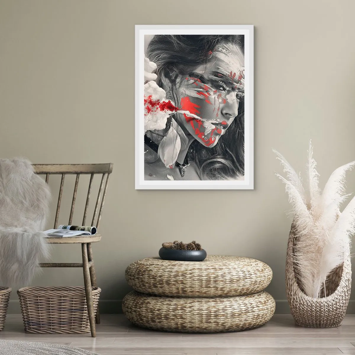 Affiche dans un cadre blanc - Poster - Dans les fumées de l'absurde - 70x100 cm