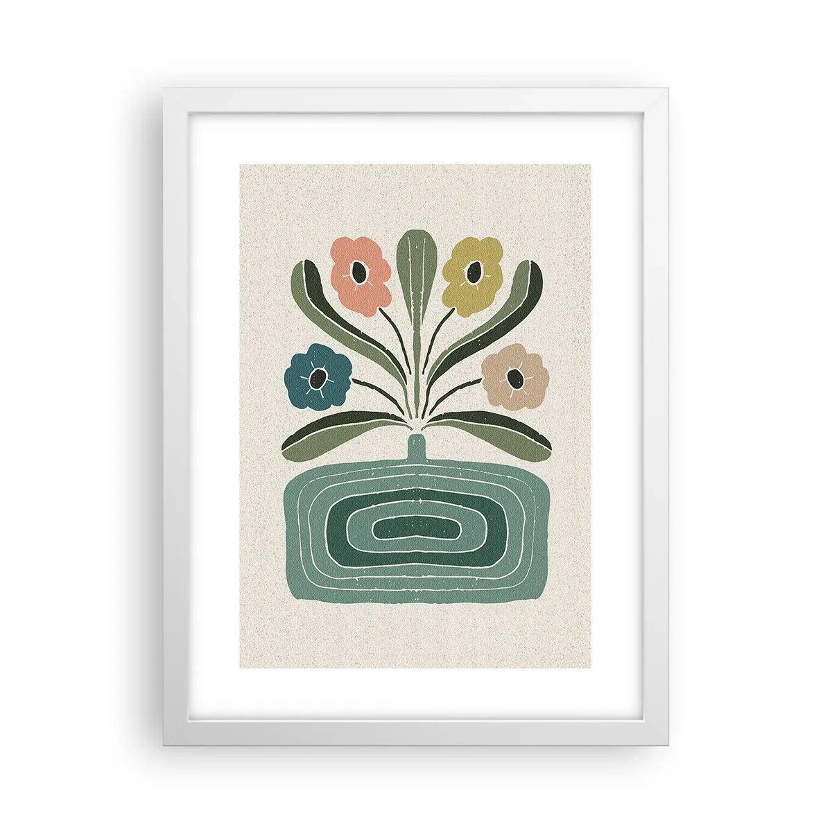 Affiche dans un cadre blanc - Poster - Bouquet symétrique - 30x40 cm