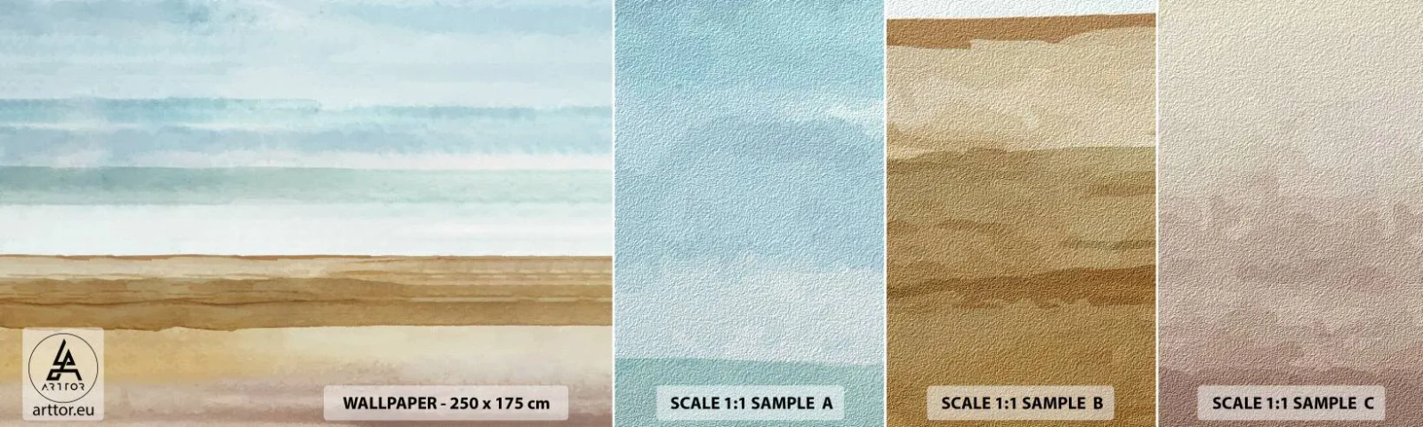 Échantillon de Papier Peint Autocollant Deluxe Sticker - Réconfort - Abstraction, Côte, Plage - 100x30 cm
