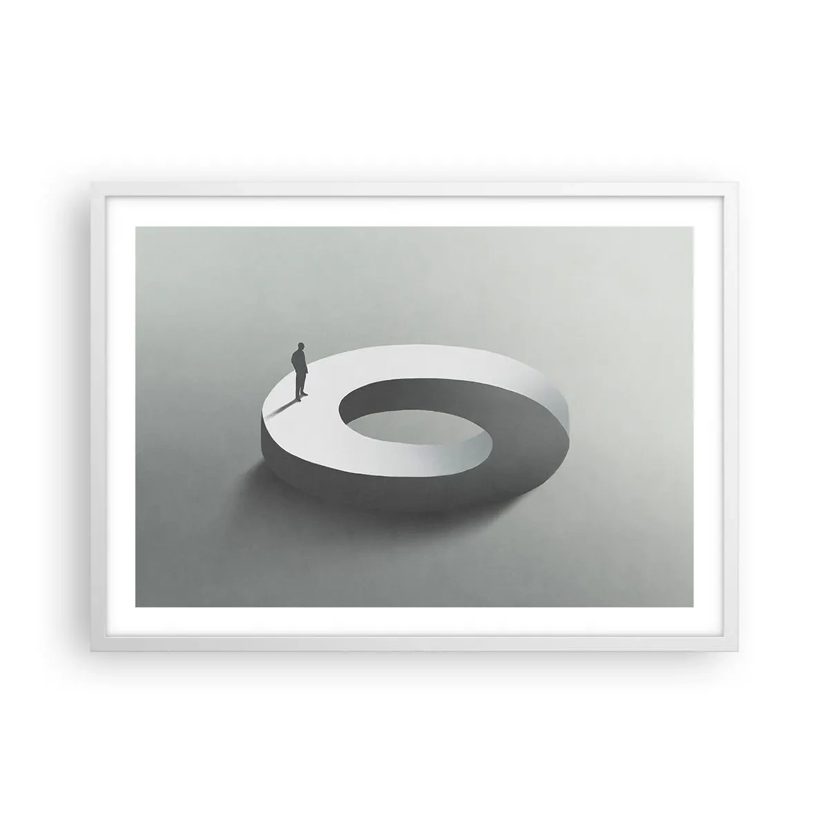 Affiche dans un cadre blanc - Poster - Et sois intelligent ici - 70x50 cm