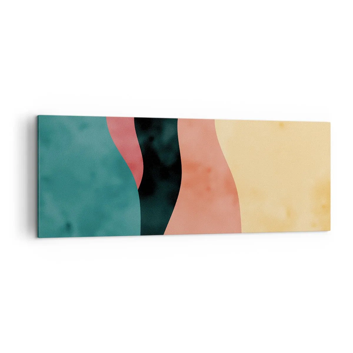 Impression sur toile - Image sur toile - Vagues abstraites aux couleurs pastel - 140x50cm - Conformité non-conforme - Décoration murale moderne pour le salon et la chambre ARTTOR