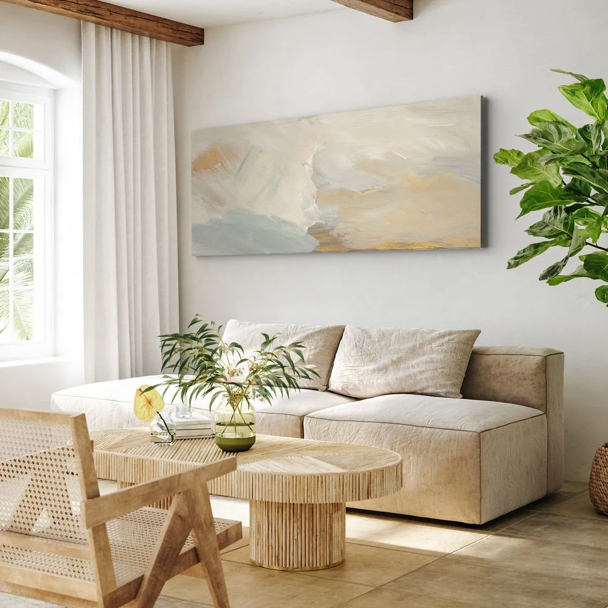 Impression sur toile - Image sur toile - Abstraction – le pays de la douceur - 90x30 cm