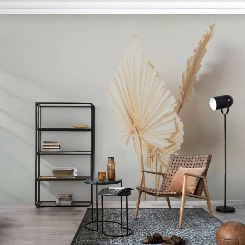 Papier peint sur mesure Premium Canvas - Quand tu dois t’apaiser - Brillant, Minimalisme, Feuille