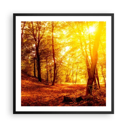 Affiche dans un cadre noir - Poster - Vers la clairière dorée - 60x60 cm