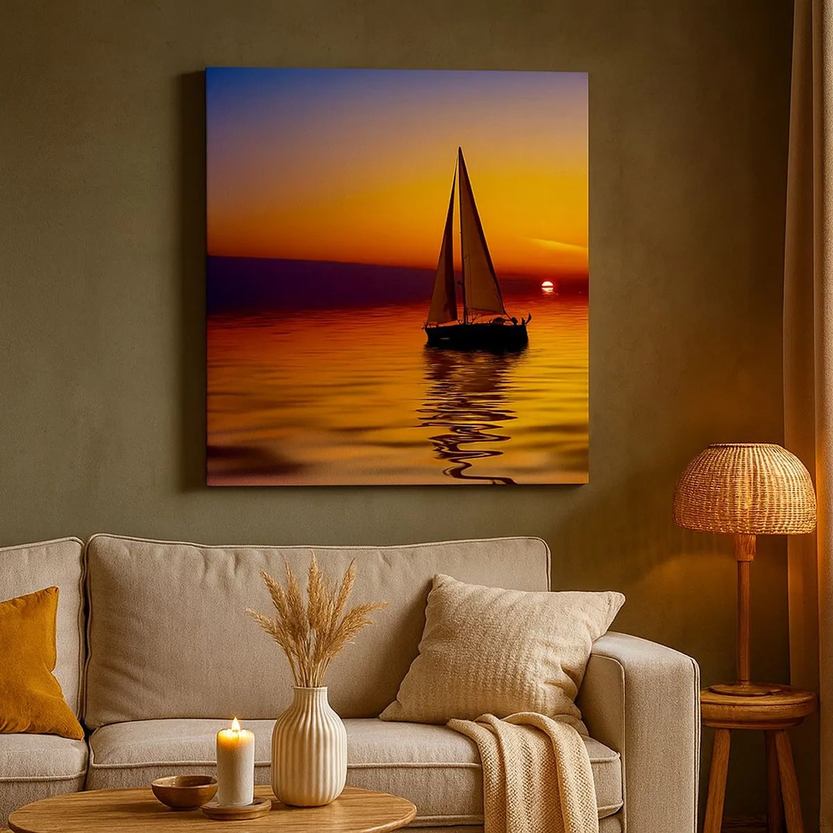 Impression sur toile - Image sur toile - Comme c'est calme au crépuscule… - 30x30 cm