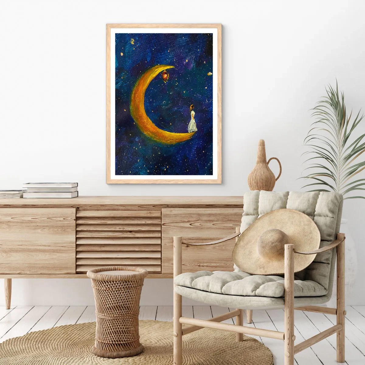 Affiche dans un chêne clair - Poster - Appel du monde - 70x100 cm
