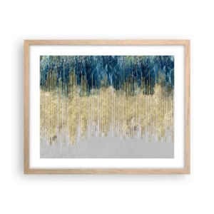 Affiche dans un chêne clair - Poster - Bordure dorée - 50x40 cm