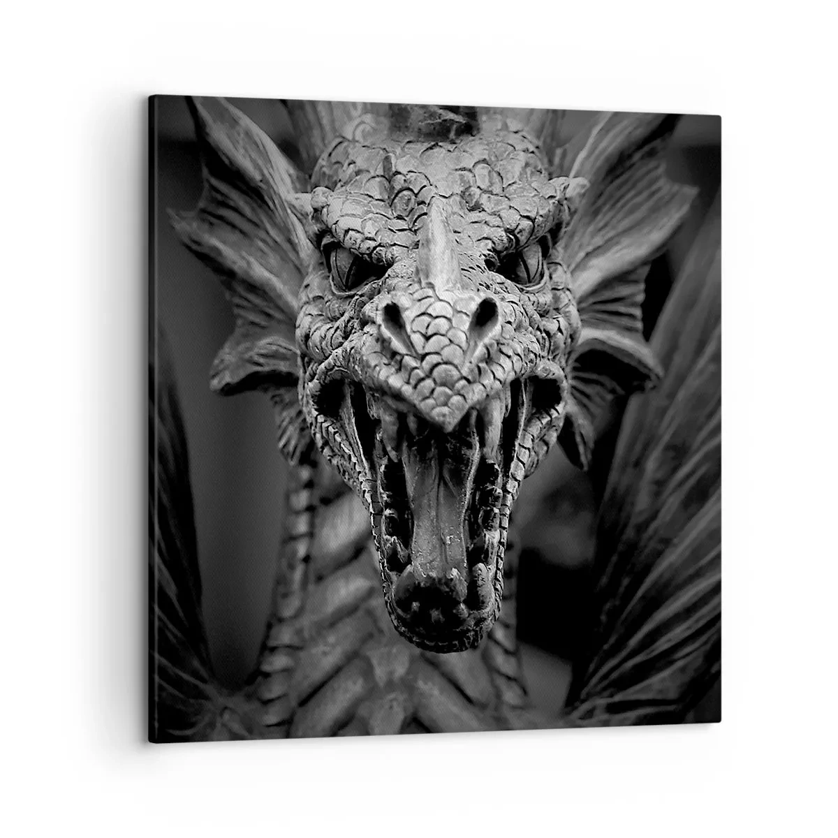Impression sur toile - Image sur toile - Un dragon imaginaire grisâtre - 50x50 cm