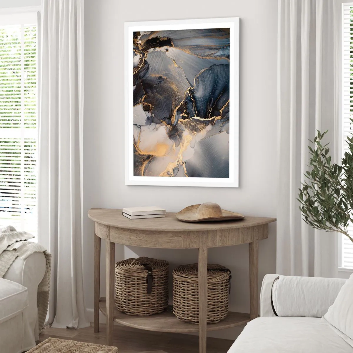 Affiche dans un cadre blanc - Poster - La vie de la pierre - 40x50 cm