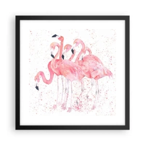 Affiche dans un cadre noir - Poster - Ensemble rose - 40x40 cm