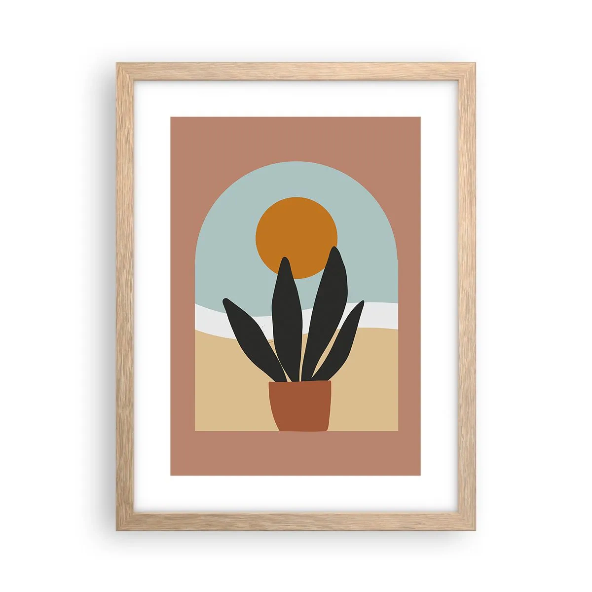 Affiche dans un chêne clair - Poster - Petits bonheurs - 30x40 cm