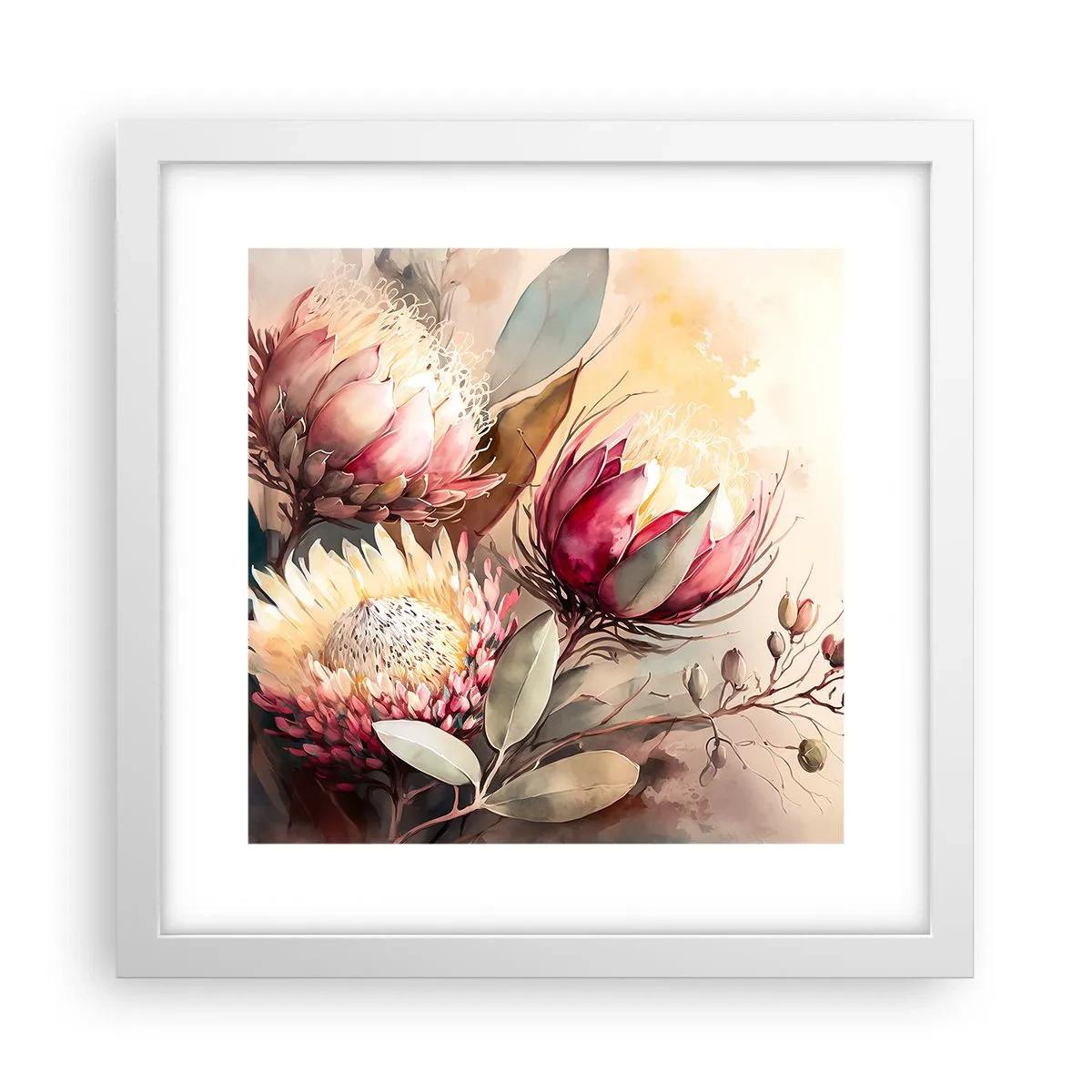 Affiche dans un cadre blanc - Poster - De profil et de face - 30x30 cm