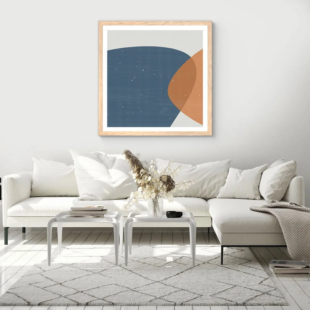 Affiche dans un chêne clair - Poster - Ovales et influences - 40x40 cm