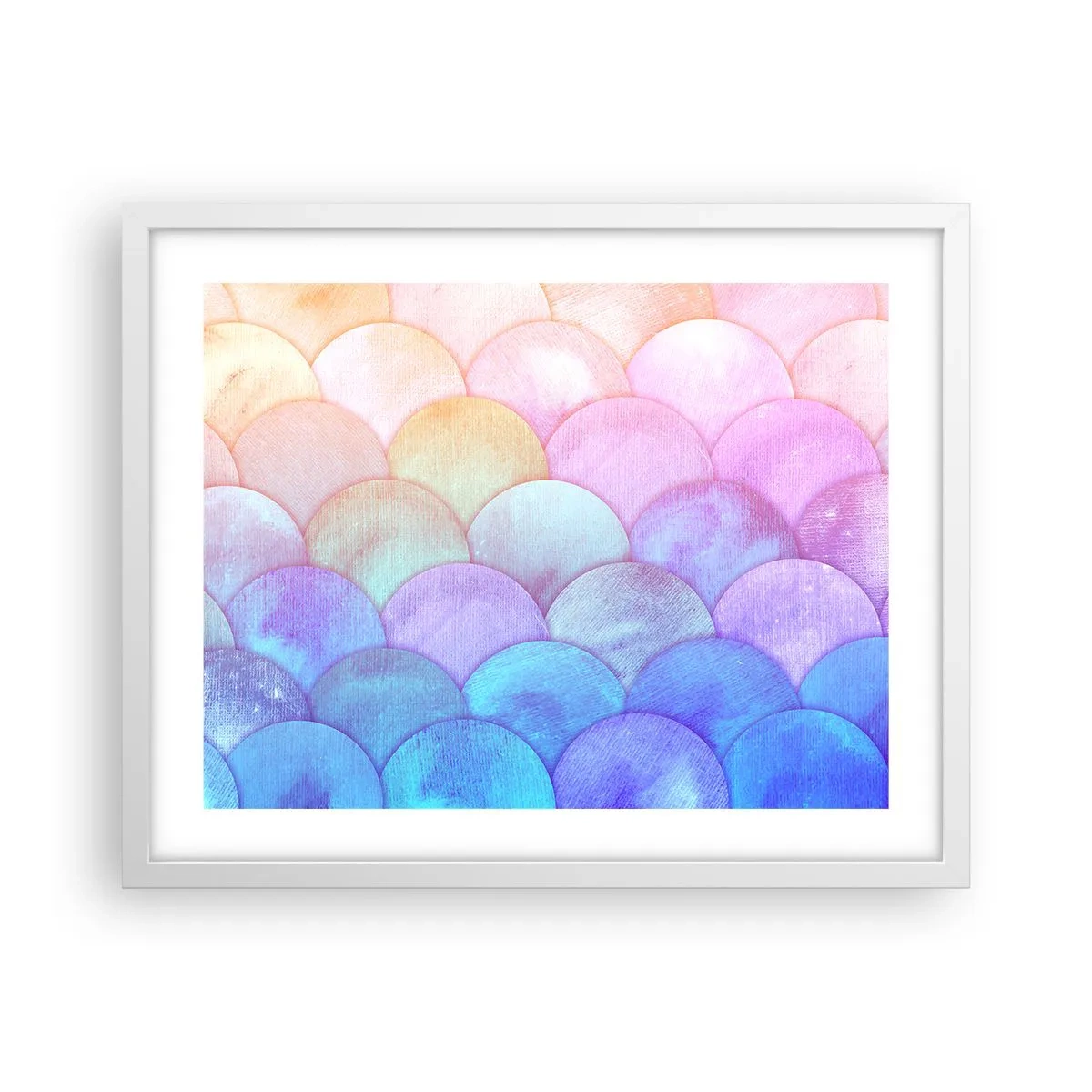 Affiche dans un cadre blanc - Poster - Écailles de perles - 50x40 cm