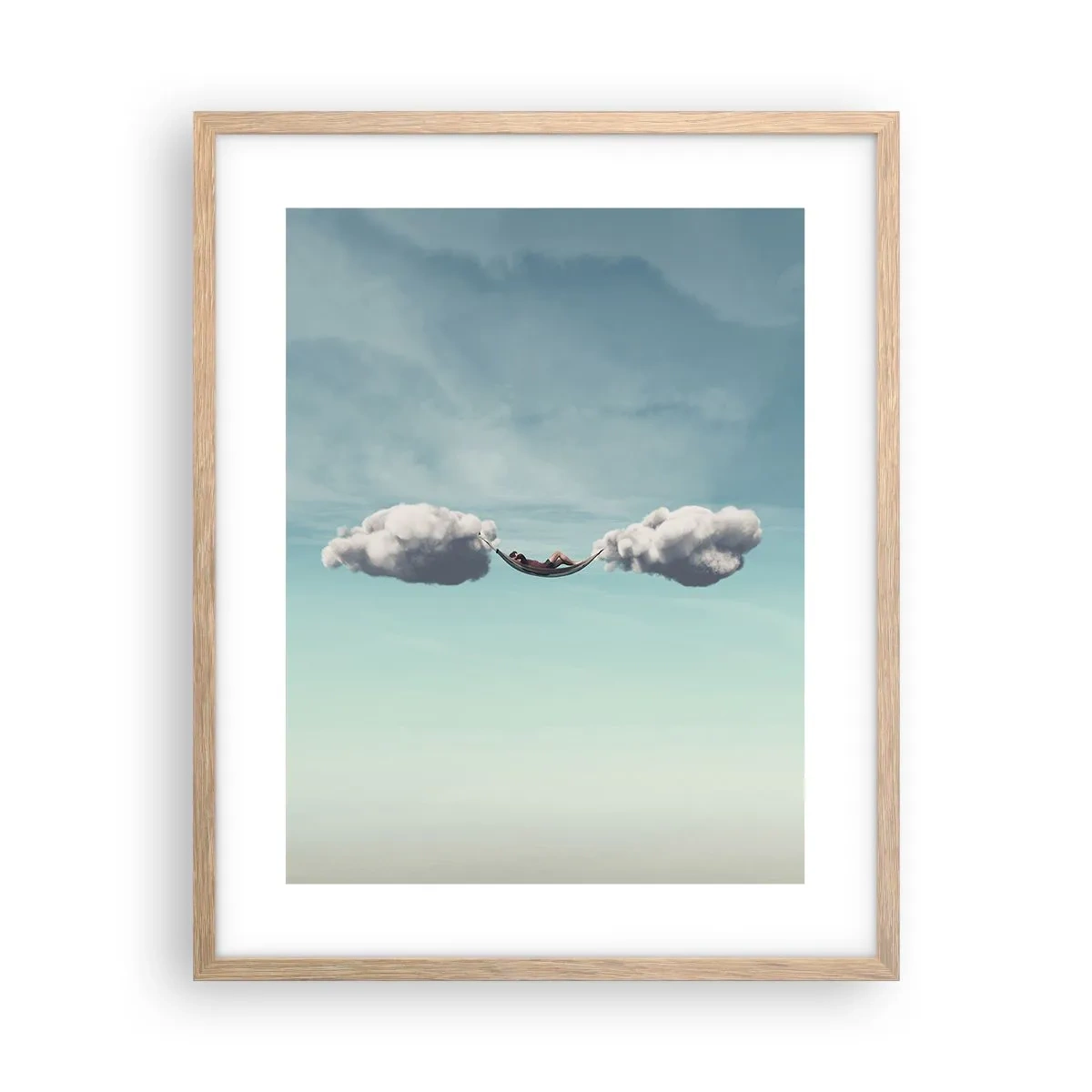 Affiche dans un chêne clair - Poster - Instant de bonheur - 40x50 cm