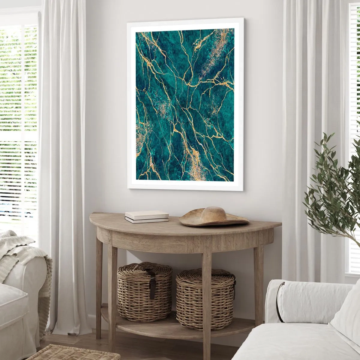 Affiche dans un cadre blanc - Poster - Mine d'or - 40x50 cm