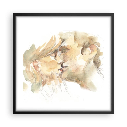 Affiche dans un cadre noir - Poster - A moitié trouvé ? - 50x50 cm