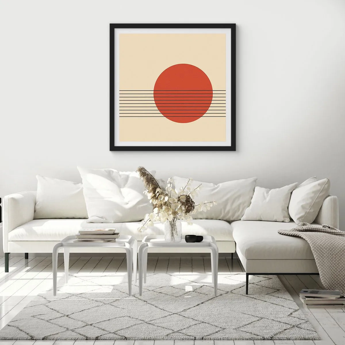 Affiche dans un cadre noir - Poster - Aux alentours et plus loin - 40x40 cm