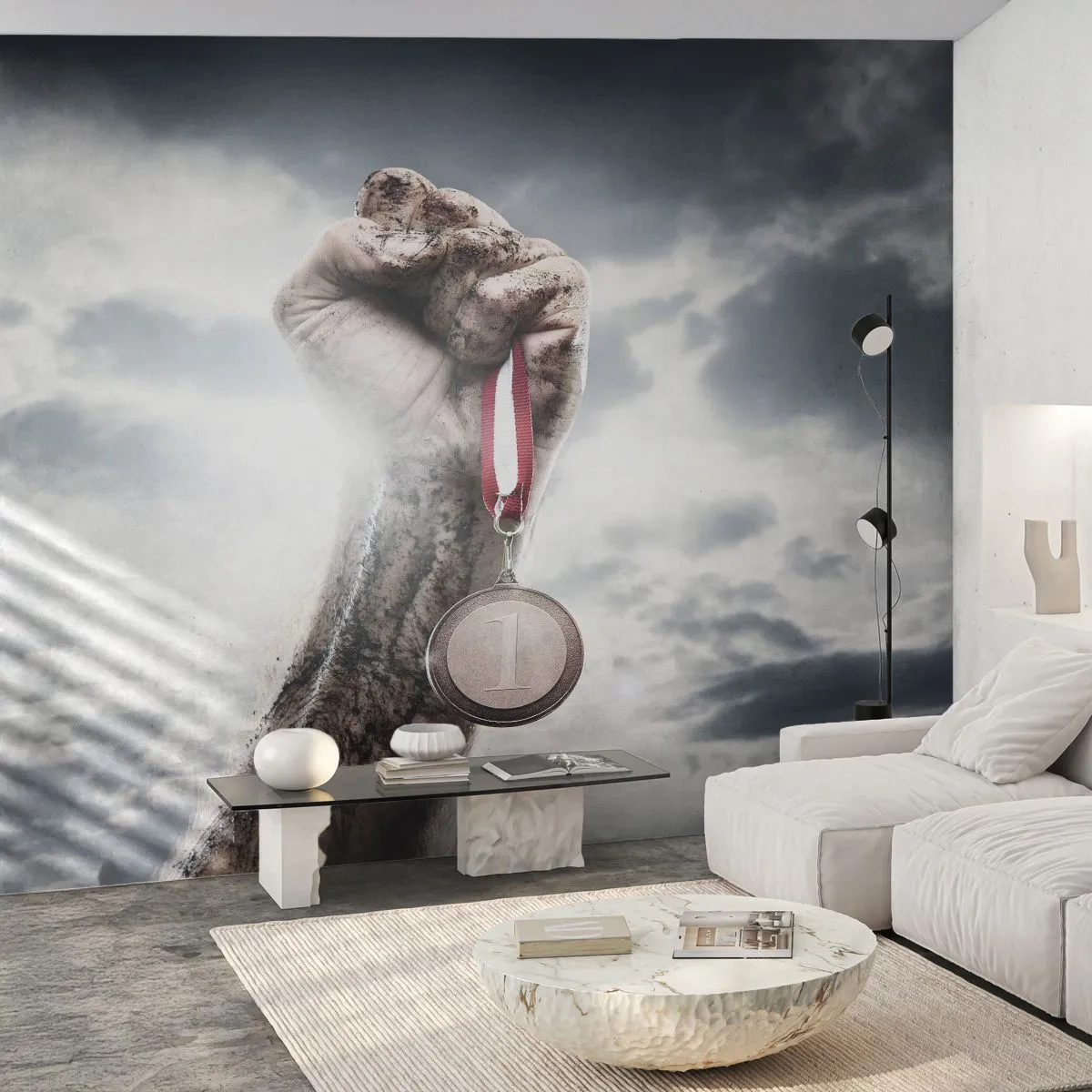 Papier Peint Photo Premium Canvas - Per aspera ad astra - sport, Médaille sportive, 3D - 300x210 cm