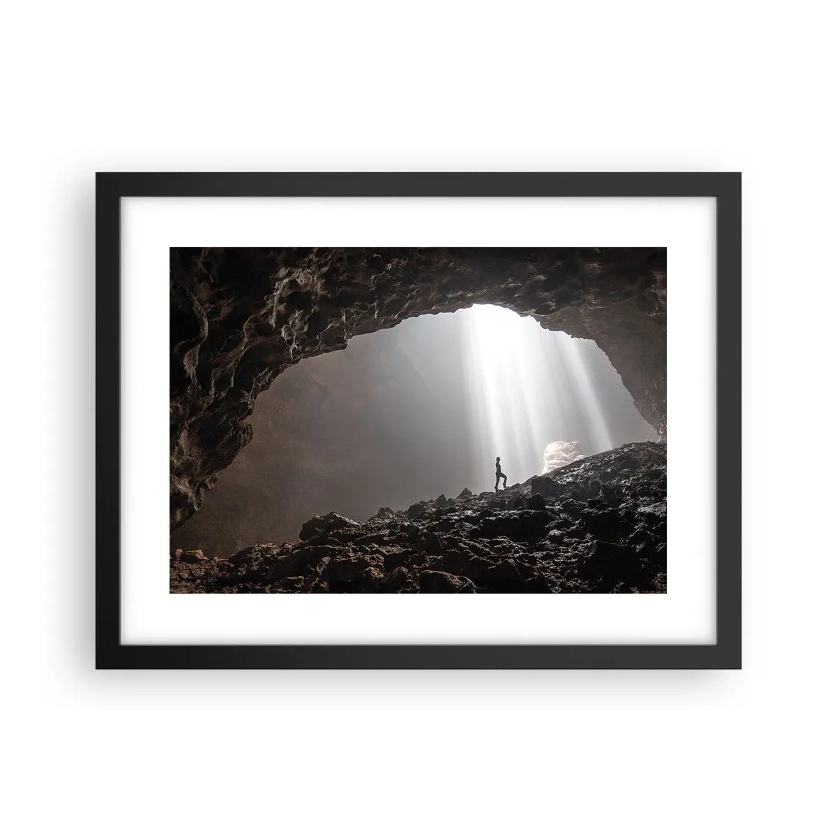 Affiche dans un cadre noir - Poster - Grotte lumineuse - 40x30 cm
