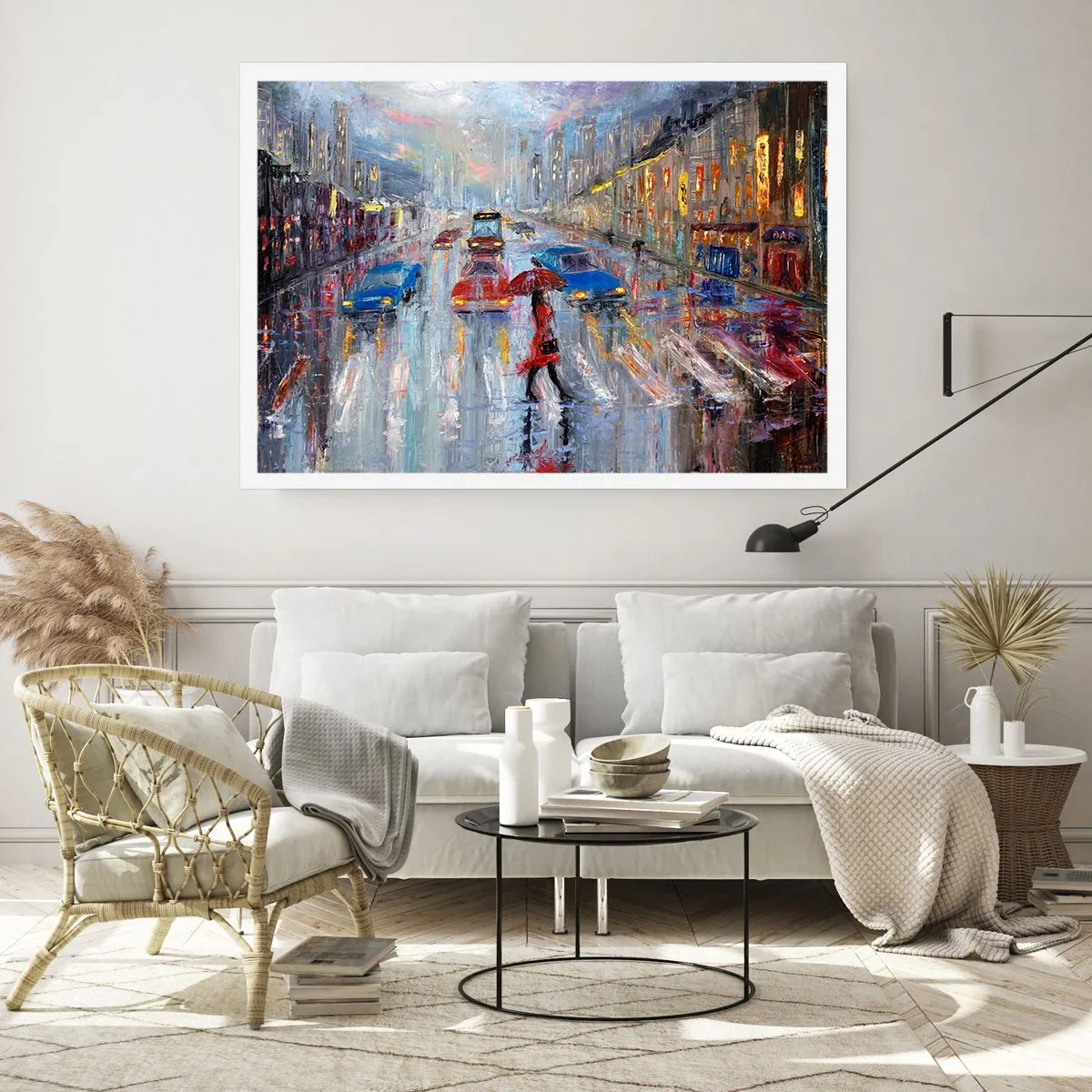 Affiche - Poster - Après-midi pluvieux en ville - 40x30 cm