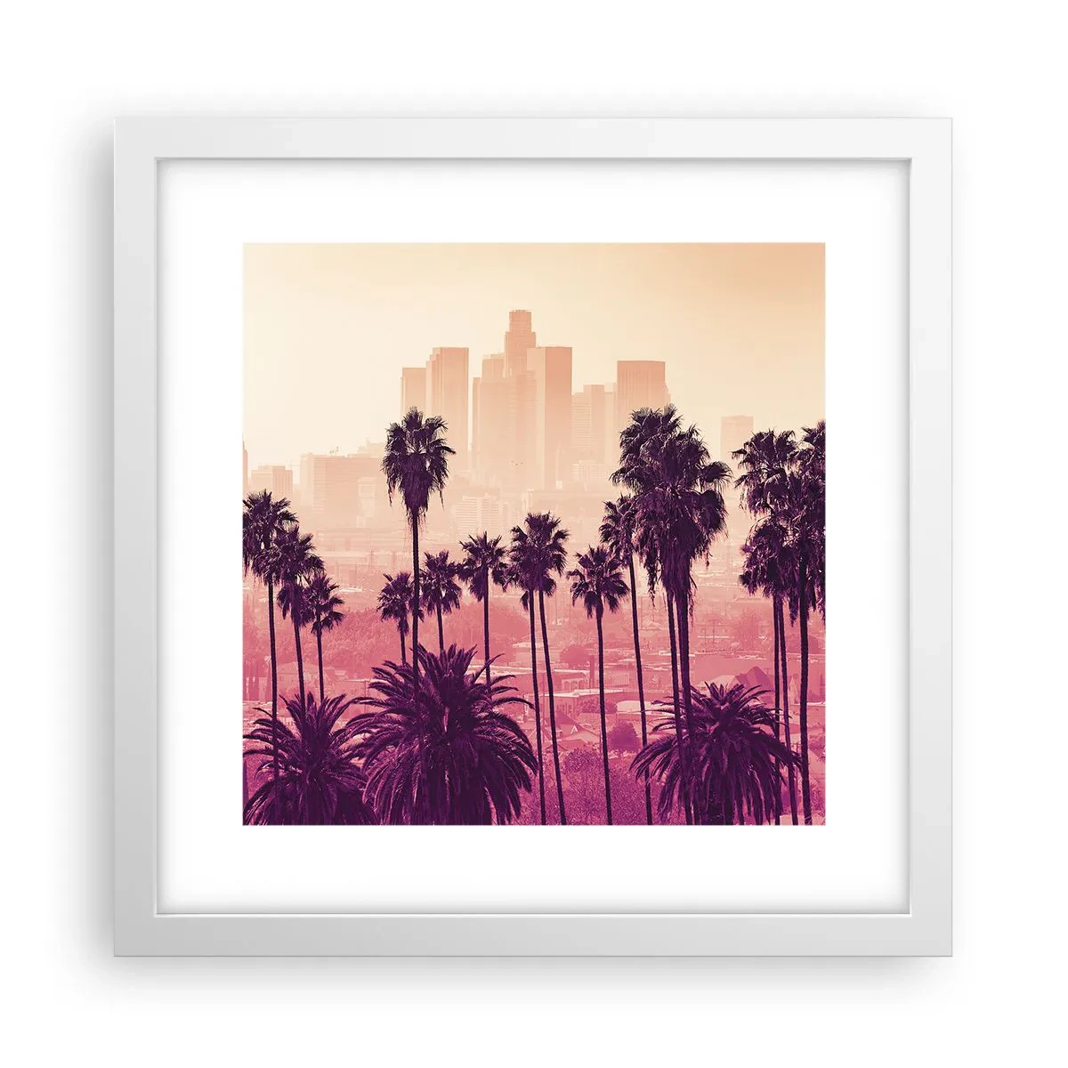Affiche dans un cadre blanc - Poster - Paysage californien - 30x30 cm
