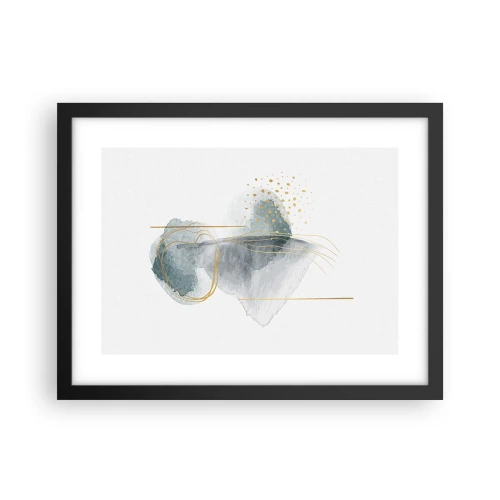 Affiche dans un cadre noir - Poster - À propos de la relation entre le gris et l'or - 40x30 cm