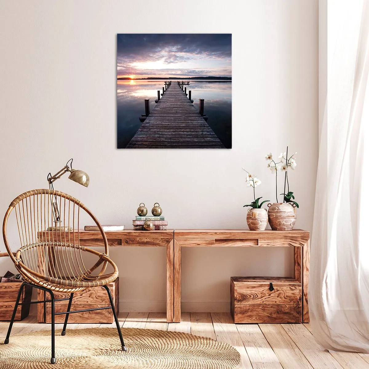 Impression sur toile - Image sur toile - Une frontière tranquille entre le jour et la nuit - 70x70 cm