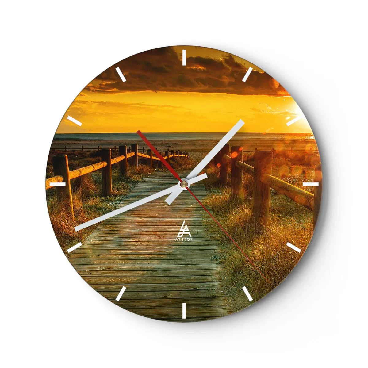 Horloge murale - Pendule murale - Baigné dans le vieil or - 40x40 cm