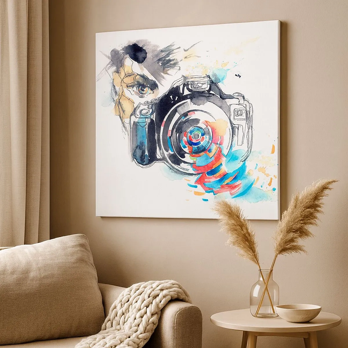 Impression sur toile - Image sur toile - Dans l'oeil de l'objectif - 30x30 cm