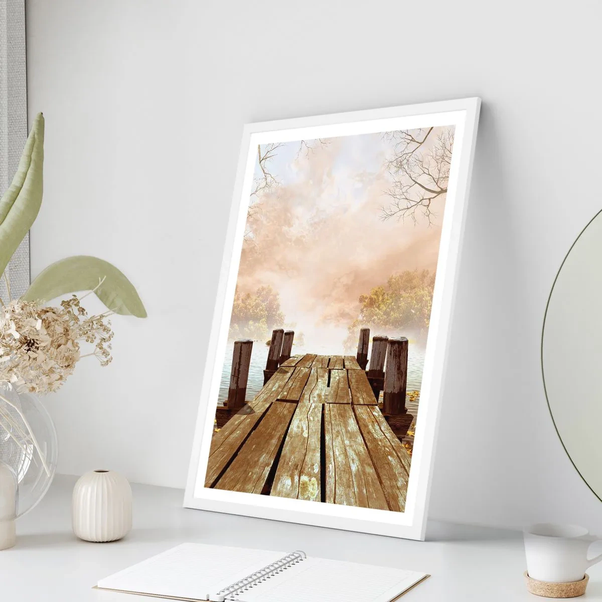 Affiche dans un cadre blanc - Poster - La douce tristesse de l'automne - 61x91 cm