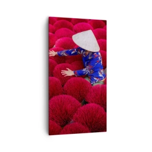 Impression sur toile - Image sur toile - Dans un champ de riz - 55x100 cm