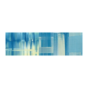 Échantillon de Papier Peint Premium Canvas - Composition en turquoise - Abstraction, Ceintures, Maritime - 100x30 cm
