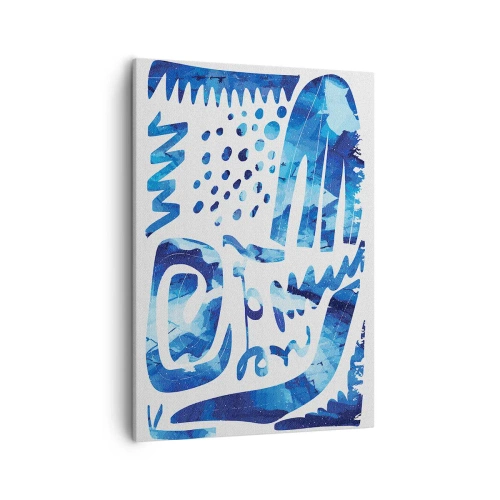 Impression sur toile - Image sur toile - Motif abstrait dans les tons de bleu - 50x70cm - Retour aux racines - Décoration murale moderne pour le salon et la chambre ARTTOR