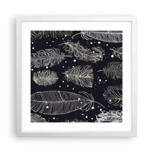 Affiche dans un cadre blanc - Poster - Toile de plumes - 40x40 cm