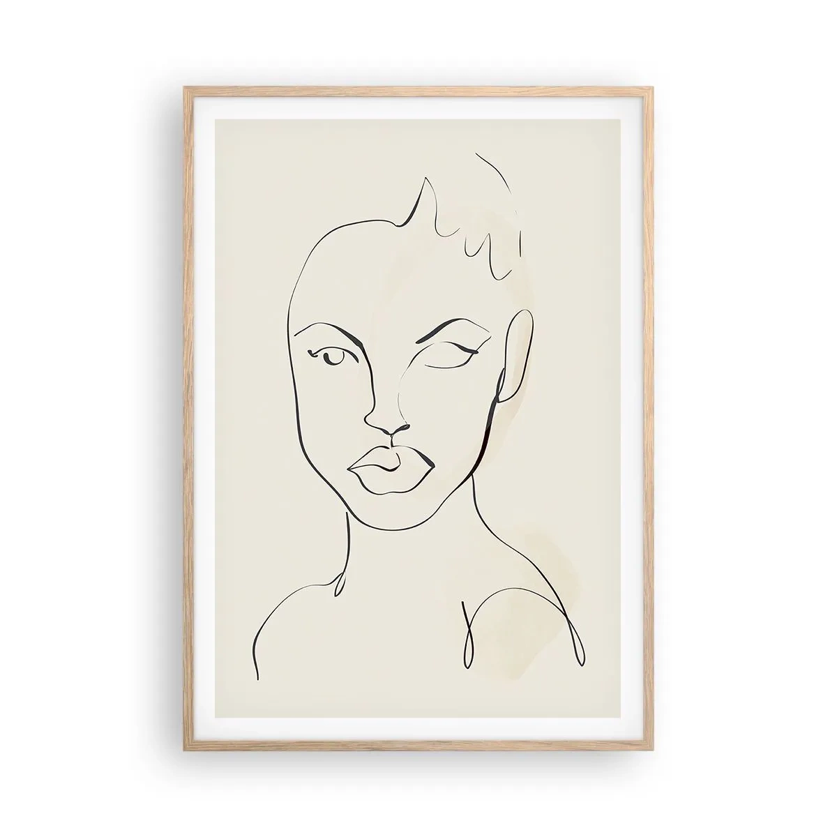 Affiche dans un chêne clair - Poster - Esquisse de la sensualité - 70x100 cm