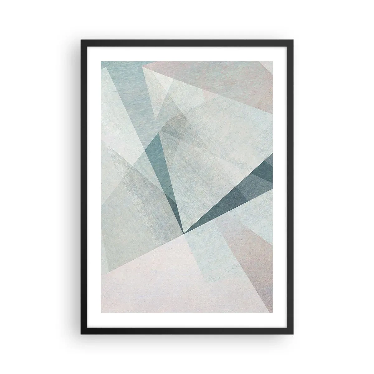 Affiche dans un cadre noir - Poster - Formes géométriques aux tons pastel - 50x70cm - Calme bien que dynamique - Décoration murale moderne pour le salon et la chambre ARTTOR