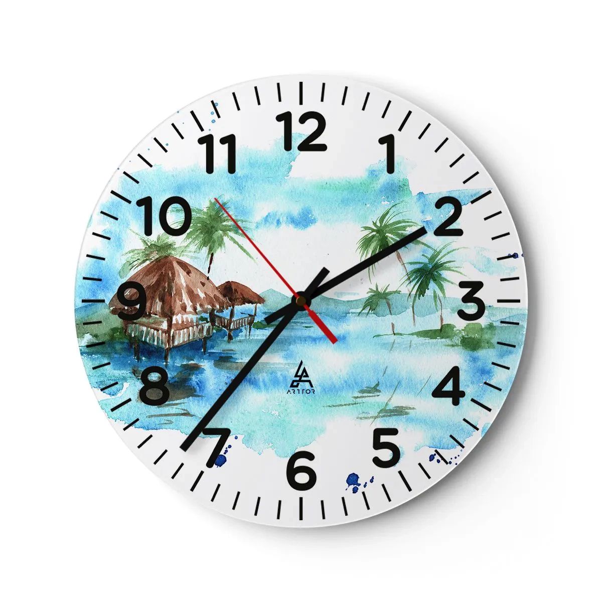 Horloge murale - Pendule murale - Quelque part dans le Pacifique - 40x40 cm