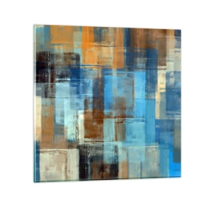 Impression sur verre - Image sur verre - A travers le voile bleu - 50x50 cm