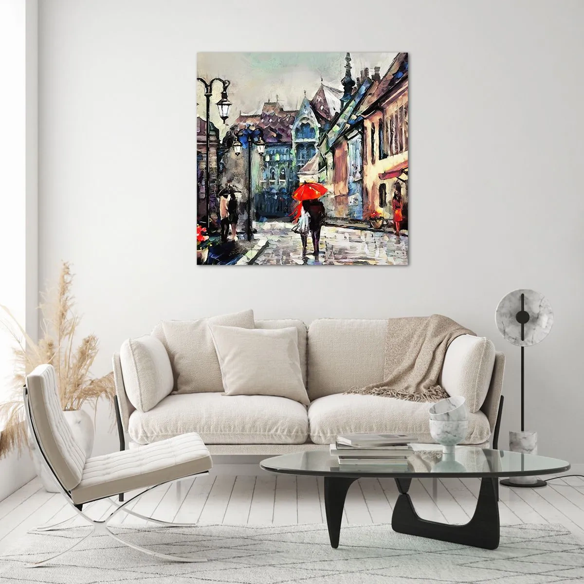 Impression sur verre - Image sur verre - Pluie pour deux - 60x60 cm