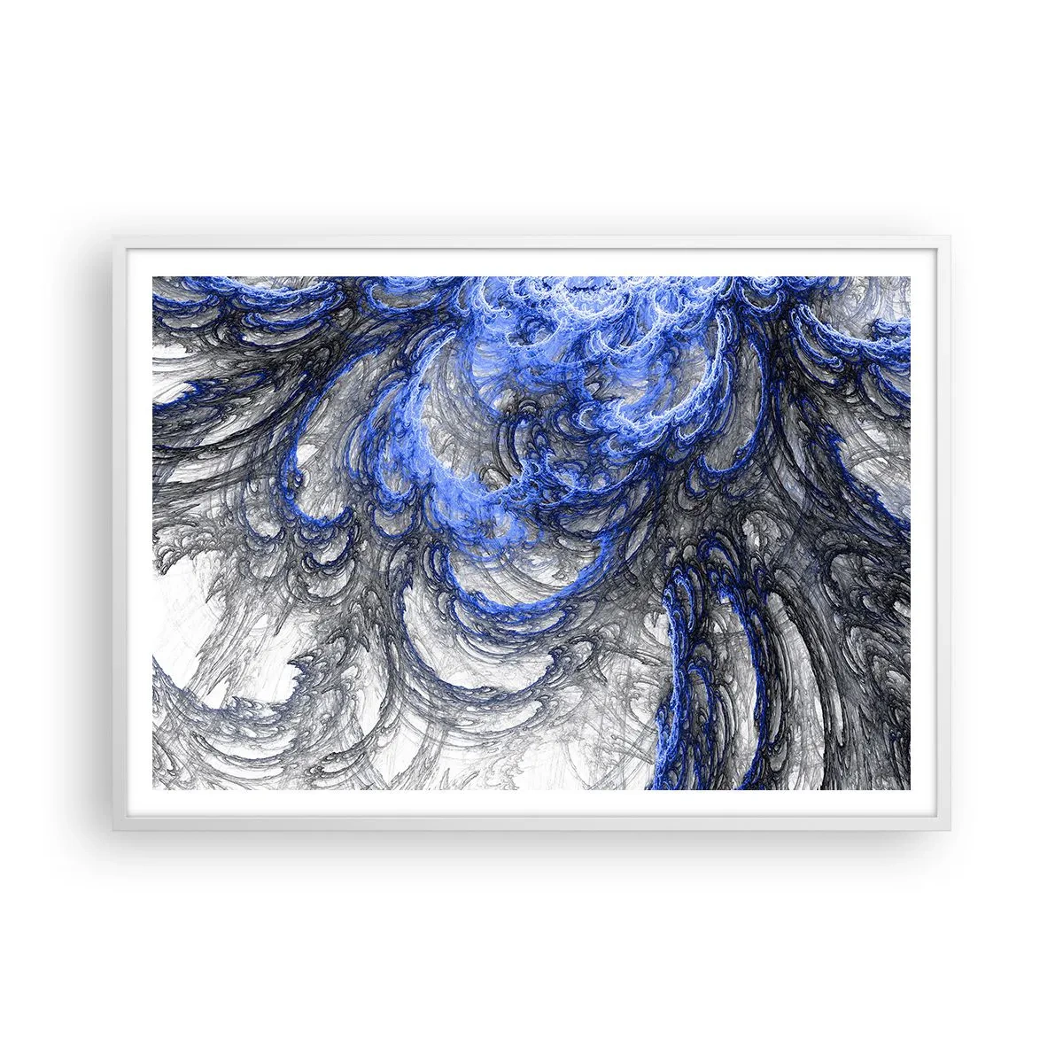 Affiche dans un cadre blanc - Poster - La naissance d'une vague - 100x70 cm
