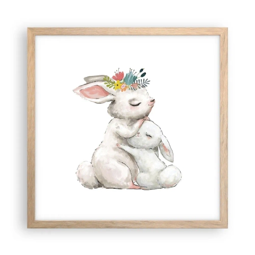 Affiche dans un chêne clair - Poster - Maman irremplaçable - 40x40 cm