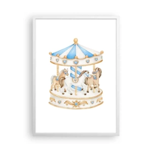 Affiche dans un cadre blanc - Poster - Douce enfance - 50x70 cm